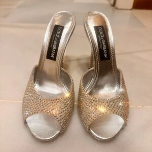 Dolce & Gabbana Silver Crystal Heels